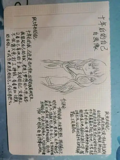 孩子们"十年后的自画像"