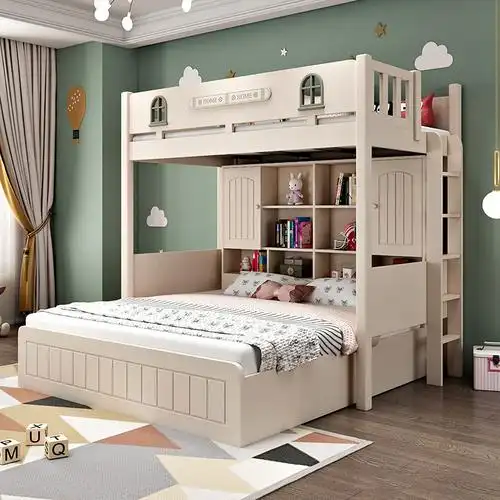 两层儿童床上下铺实木双层18米大人错位型上下床高低