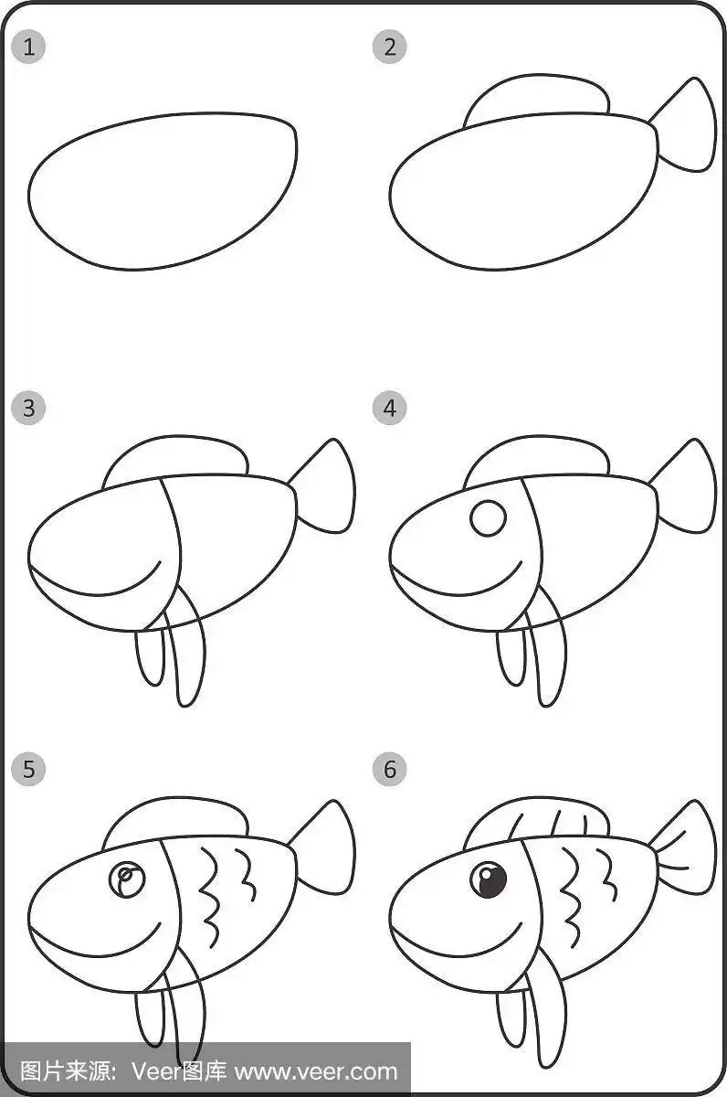 容易画鱼的孩子.一步一步