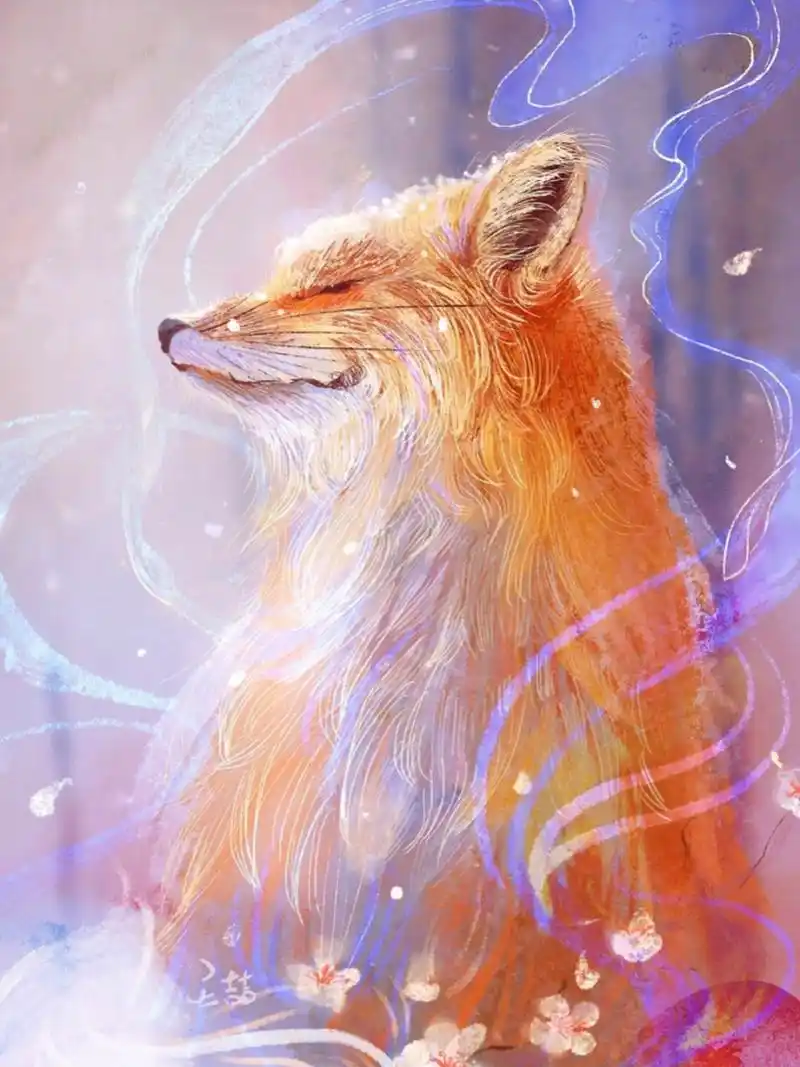 国风狐仙壁纸,拿去 这次的小狐仙做了壁纸,喜欢就拿去用吧 图二截图