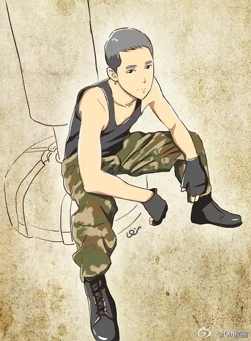 武警陆军军人兵哥哥各类卡通插画