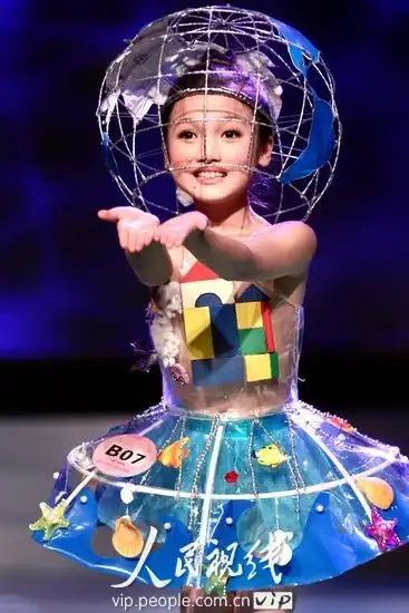 儿童创意手工环保服装_儿童创意手工环保服装画法