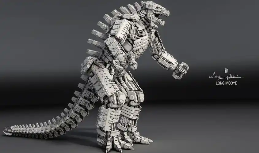 机械哥斯拉建模作品