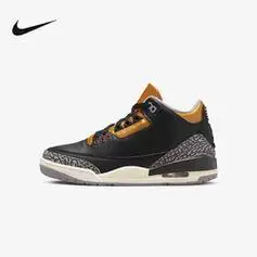 nike耐克女鞋airjordan3retro黑金水泥复刻篮球鞋ck9246067