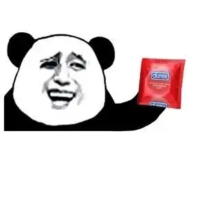 熊猫头手持杜蕾斯-发表情