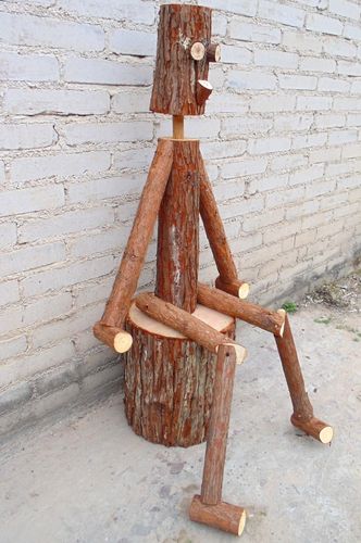 创意木头玩偶手工木偶公仔造型造景橱窗田园摆件