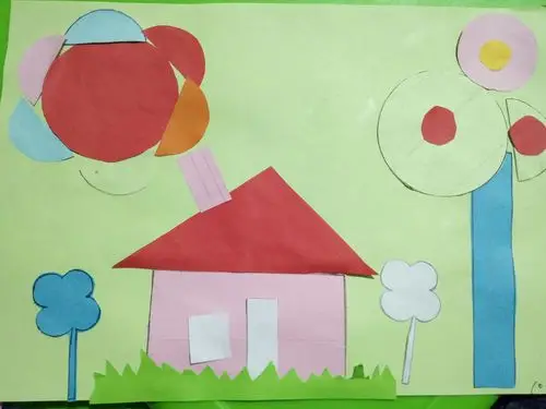 超前幼儿园美术班《剪纸贴画》