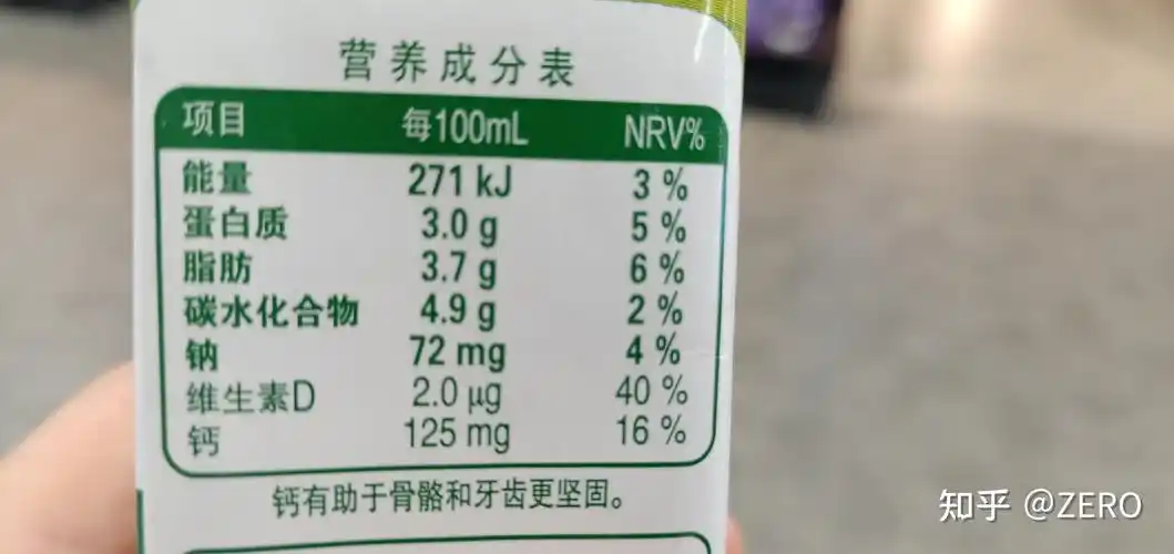 蒙牛系列纯牛奶的成分及营养!