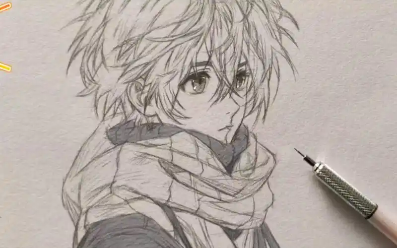 动漫男生的画法,这样画是不是很简单呢有手就行!快来和我一起画