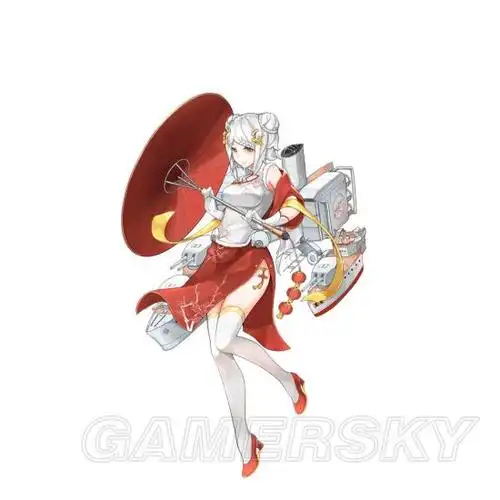 战舰少女r重庆换装绯衣金带图鉴 重庆绯衣金带皮肤大破立绘