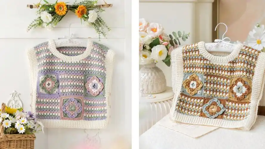 【sa2690_2】苏苏姐家_钩针如意背心编织视频教程