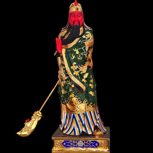 全铜鎏金红脸关公文武财神爷招财公司供奉关羽关二爷风水开业礼品