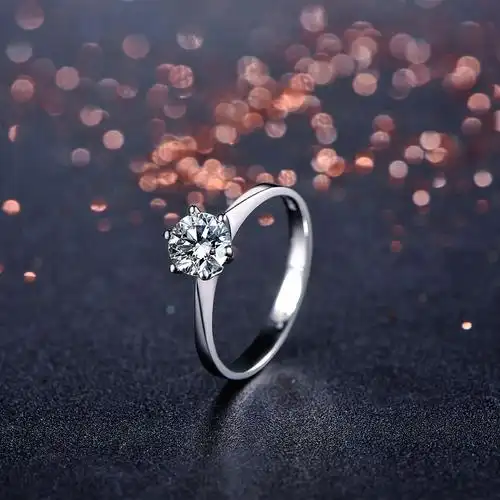 千禧之星 pt950铂金30分h色经典6爪求婚钻戒/女戒