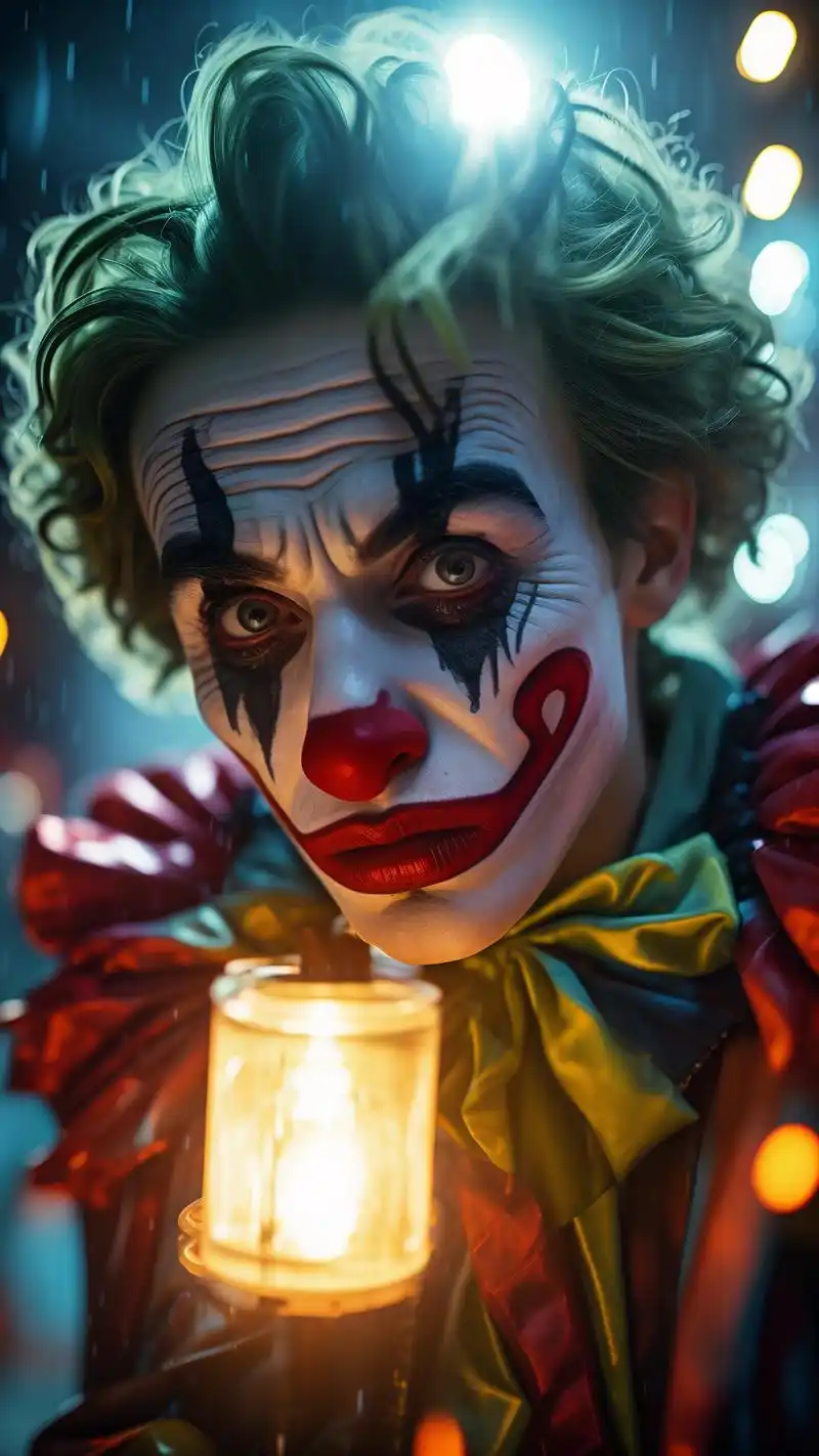 小丑的泪水,仿佛在诉说着内心的痛苦和无奈.