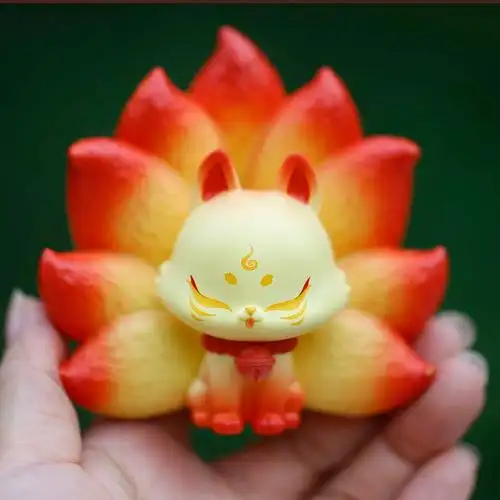 九尾狐盲盒现货确认款上古九狐修仙系列九尾小狐狸潮玩公仔透明摆件