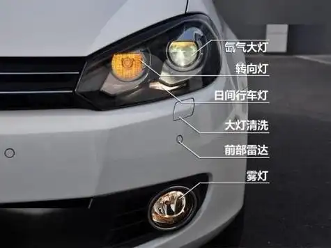 这些大灯位于汽车头部两侧,专为夜间行驶提供照明.大灯与近光灯的差