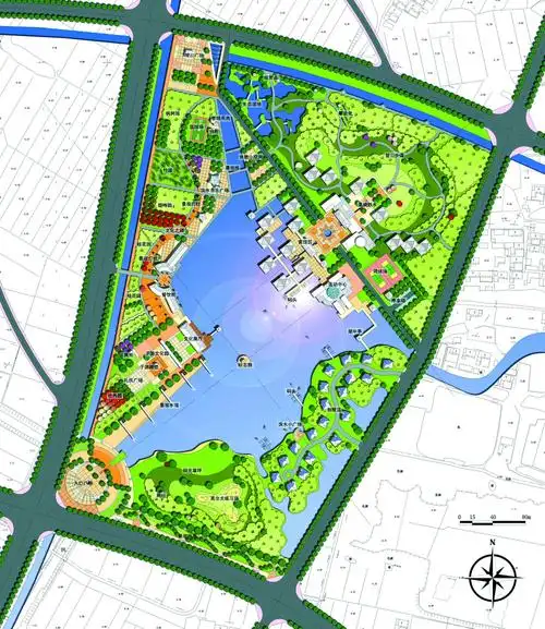 滨水景观平面图