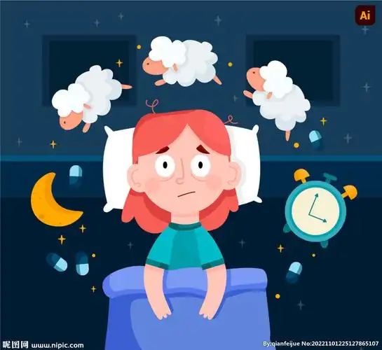 失眠卡通插画