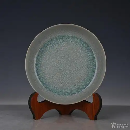 北宋汝窑天青釉冰裂纹圆洗4.5×18.5厘米 9