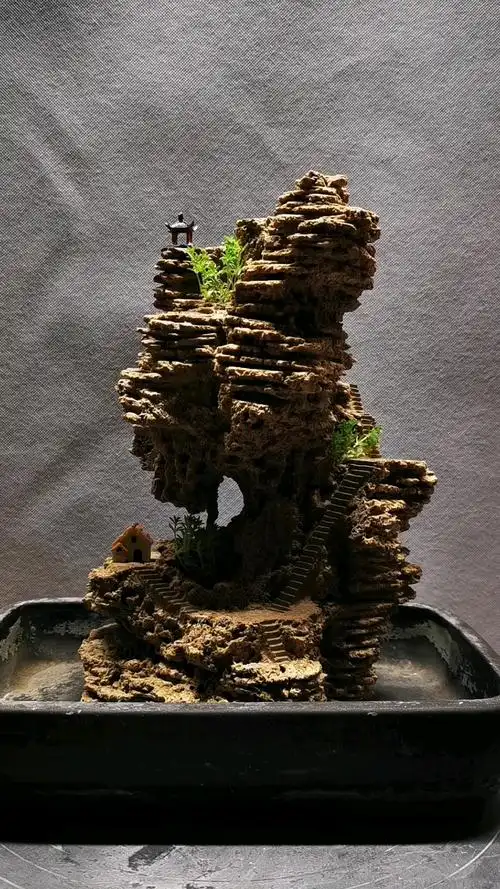 吸水石假山盆景新作欣赏二