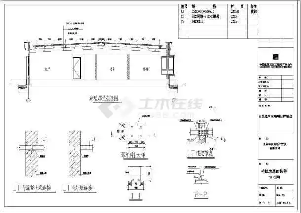 北京某单层彩钢结构住宅样板间屋面全套结构施工图_ca