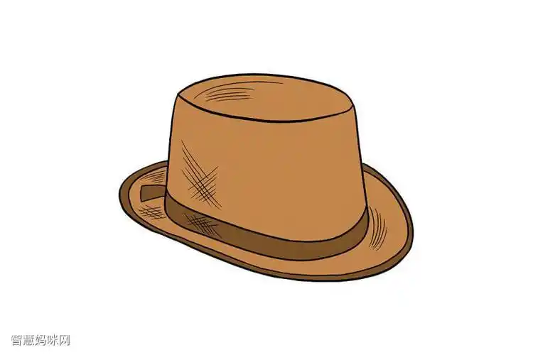 如何画礼帽简笔画简笔画教程帽子的画法礼帽简笔画教程礼帽简笔画彩色