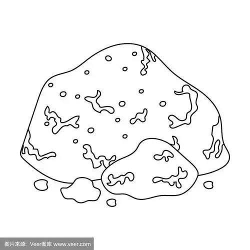 金色矿石图标在轮廓风格孤立在白色