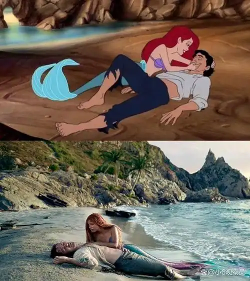 小美人鱼救王子剧照,迪士尼真人版小美人鱼造型广受国外网友好评,直呼