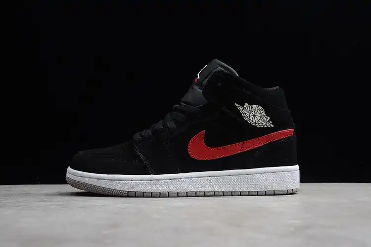 真标air jordan 1 mid 乔丹aj1 红蓝鸳鸯 黑554724-065 男女鞋36-45