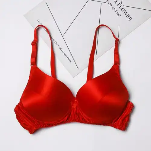 双面真丝文胸薄款无钢圈胸罩大码纯色无痕乳罩100%桑蚕丝内衣女