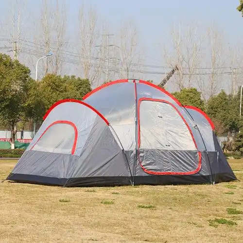 升级款4-6-8人户外大帐篷 防雨带隔帘两室一厅露营双层家庭帐篷
