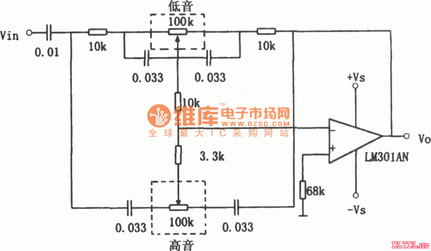 lm301an构成的音调控制电路图