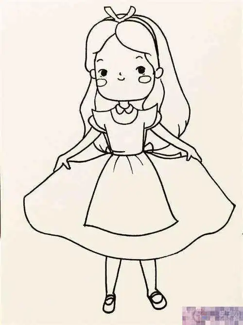 爱丽丝简笔画步骤教程