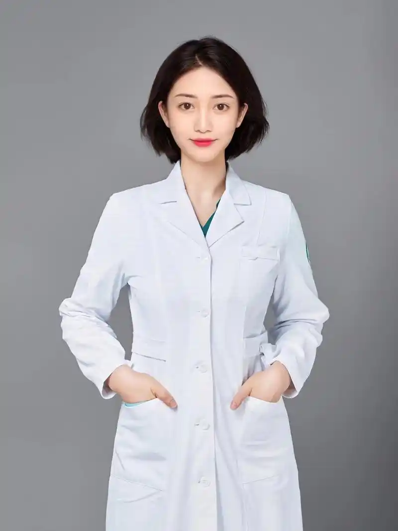 医生白大褂形象照半身照,短发气质形象照