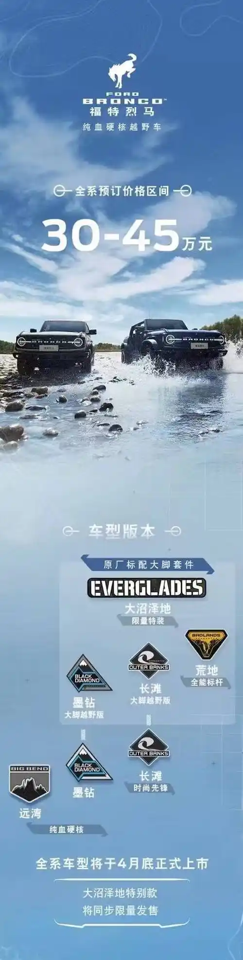 预订价30-45万元,国产福特烈马正式开启预售,将于4