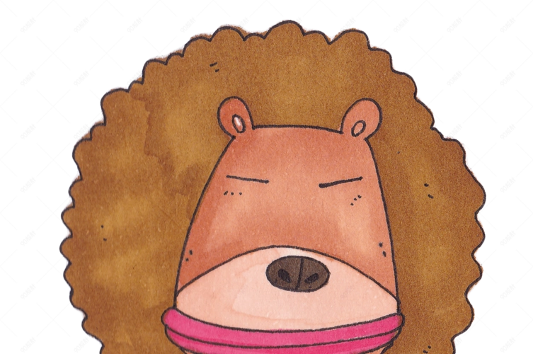 棕色的小狮子卡通可爱小狮子插画