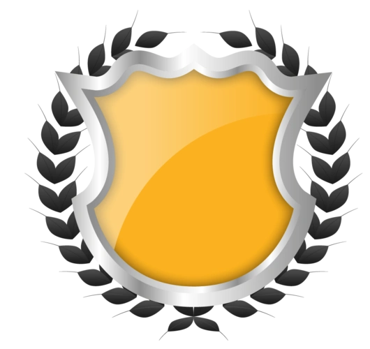 黄色金属盾牌图片