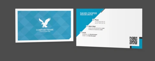 蓝色简洁欧式名片在线仿制设计_名片模板-一幅图