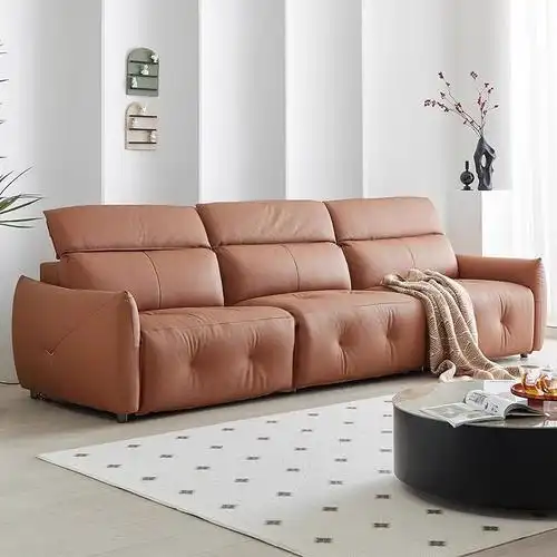 电动多功能真皮沙发头层牛皮现代简约客厅小户型头等舱直排三人位