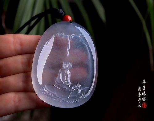 羊子珠宝2015年陆子冈杯获奖作品 冰玻种紫底大师深山静悟s