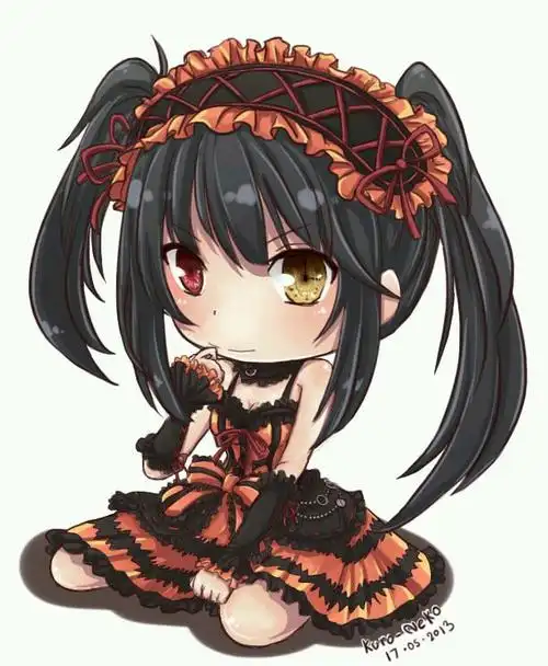 急求q版狂三的图,不要灵装,最好是黑色连衣裙