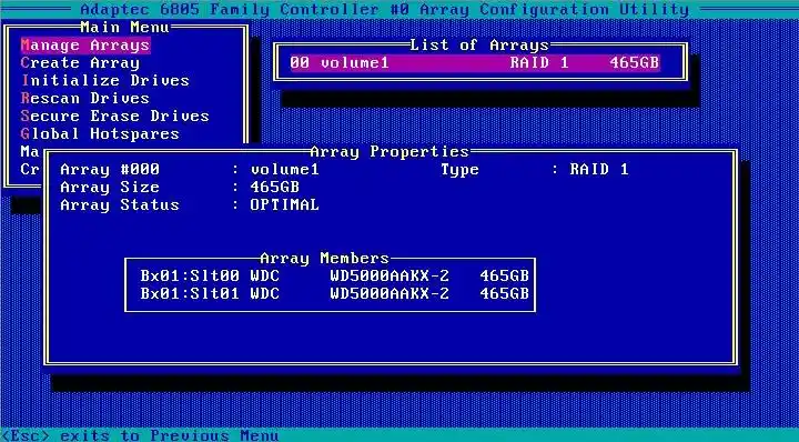 adaptec系列芯片raid卡配置方法管理手册raid1配置方法