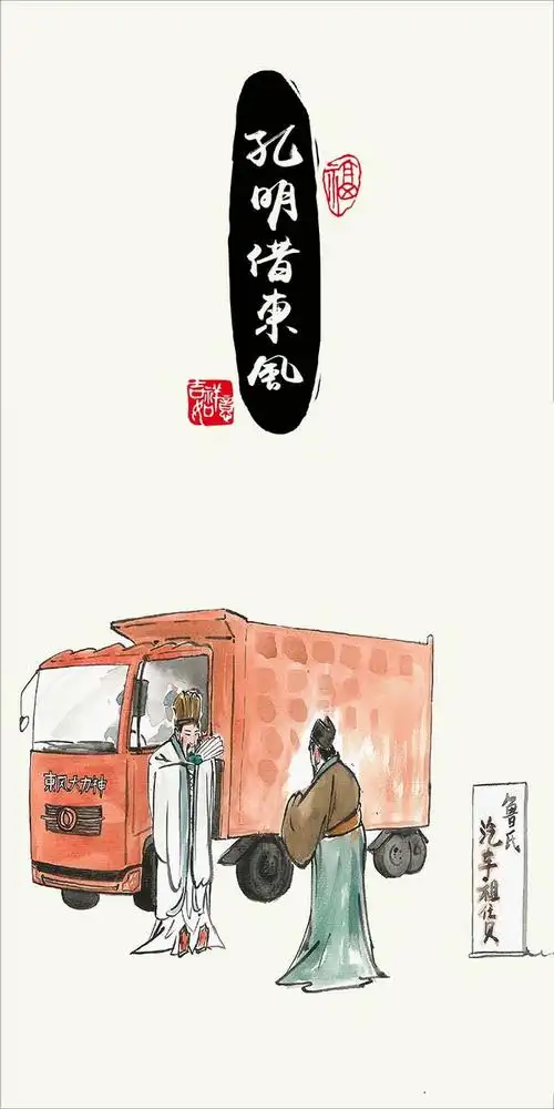 抖音孔明借东风图