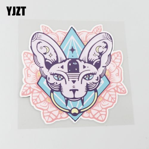 yjzt 斯芬克斯猫魔幻卡通汽车装饰贴纸 个性创意防水潮贴 cst577