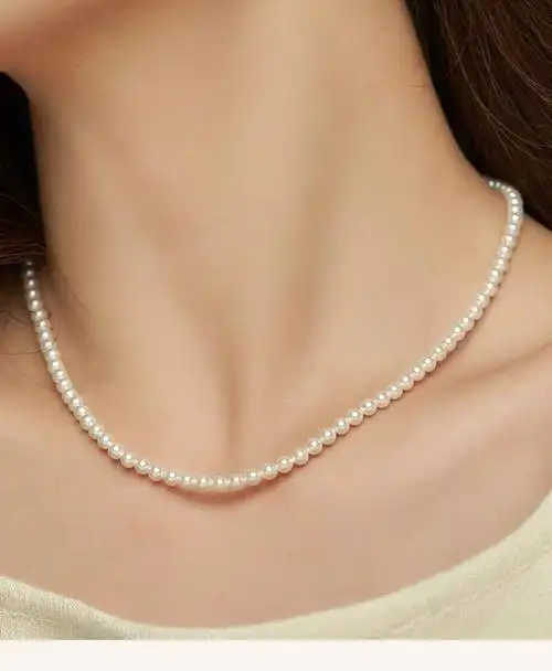 sansummer极光正圆迷你baby小米珠淡水珍珠项链女轻奢气质锁骨链