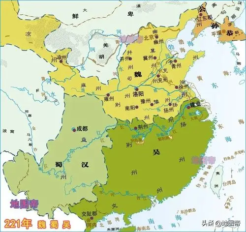 三国鼎立地图(地图上的三国)