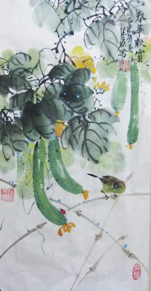 名称: 黄瓜  规格: 34*68cm  售价: 1800元  类别: 国画