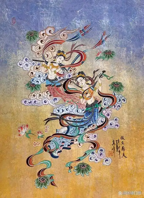 "粽飘香·情满院",敦煌壁画飞天艺术作品在天水展出