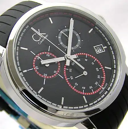 orologio uomo ck calvin klein chrono silicone nero silver swiss