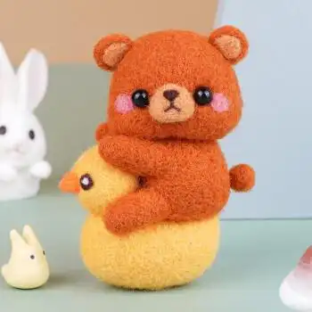 趣味羊毛毡戳戳乐手工diy材料包情侣卡通手工制作礼物创意挂件饰品骑